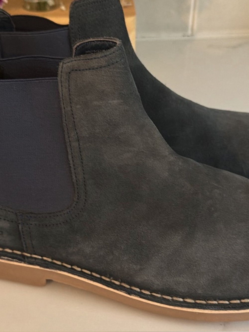 Hawks and Co Chelsea boot blue suede